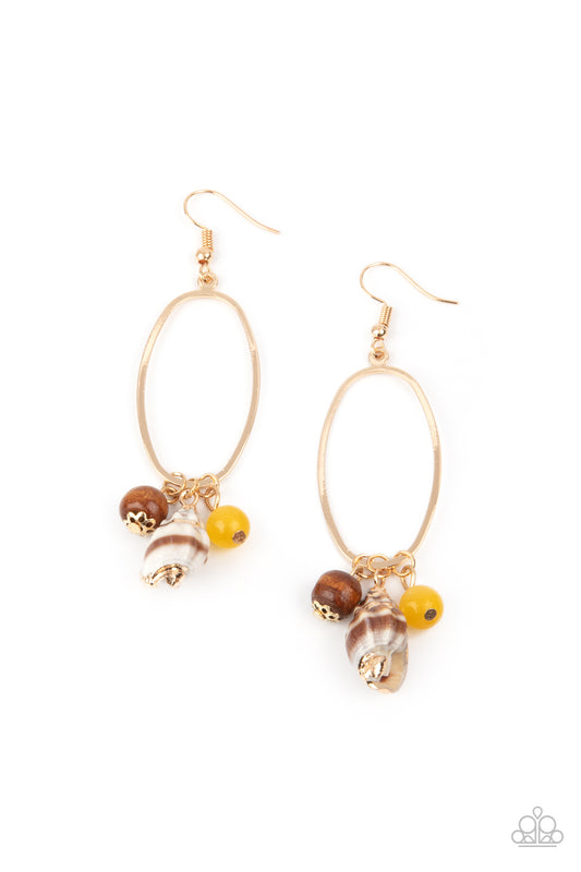 Golden Grotto - Yellow Fish Hook Earrings