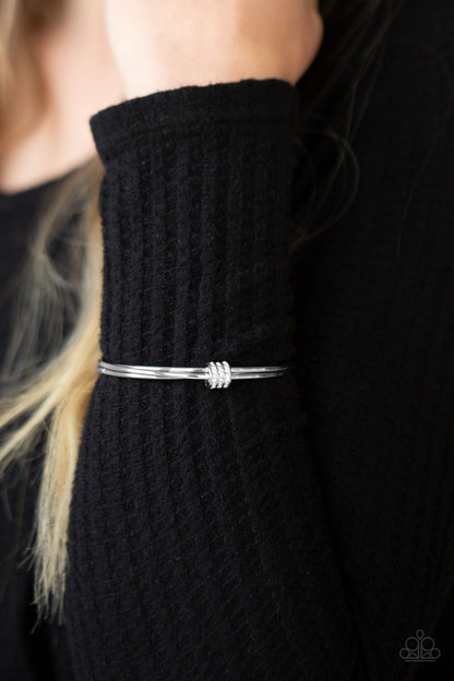Roll Out The Rhinestones - White - Paparazzi Bracelet