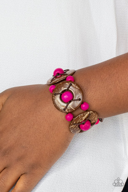 Island Adventure - Pink Wood Bracelet