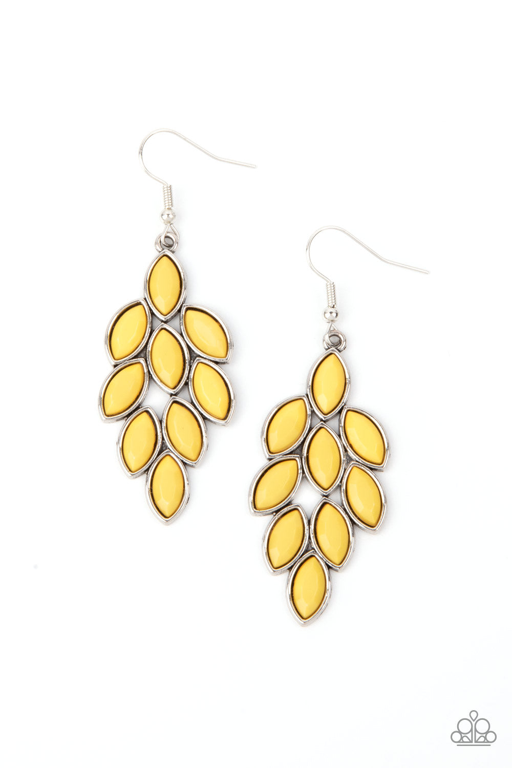 Flamboyant Foliage - Yellow Fish Hook Earrings