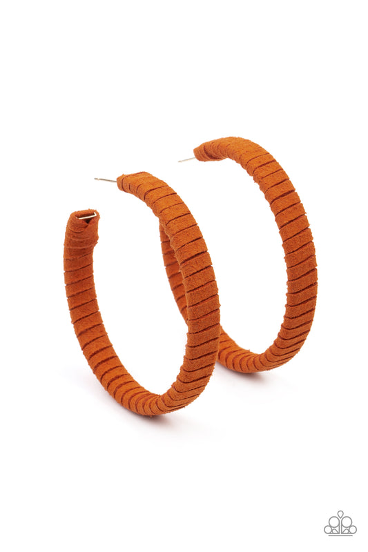 Suede Parade - Orange - Paparazzi Earrings