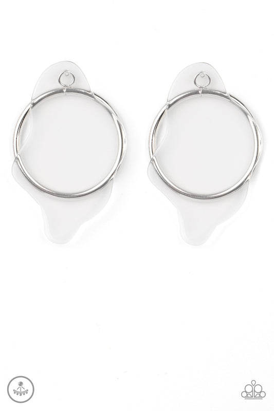 Clear The Way! - White - Paparazzi Earrings