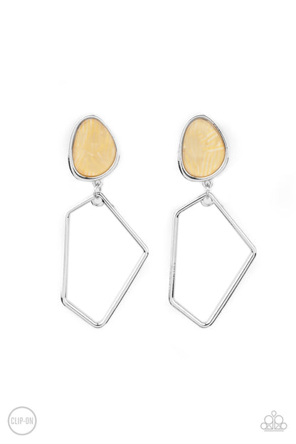 Retro Reverie - Yellow - Paparazzi Earrings