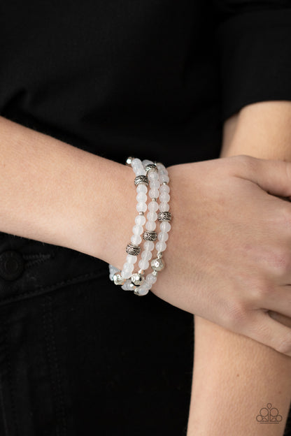 Here to STAYCATION - White - Paparazzi Bracelet