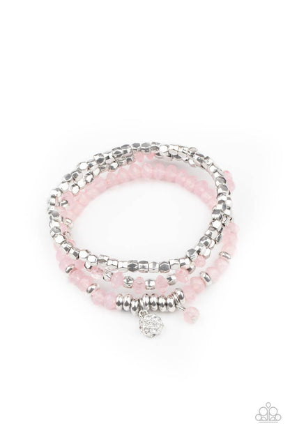 Glacial Glimmer - Pink - Paparazzi Bracelet