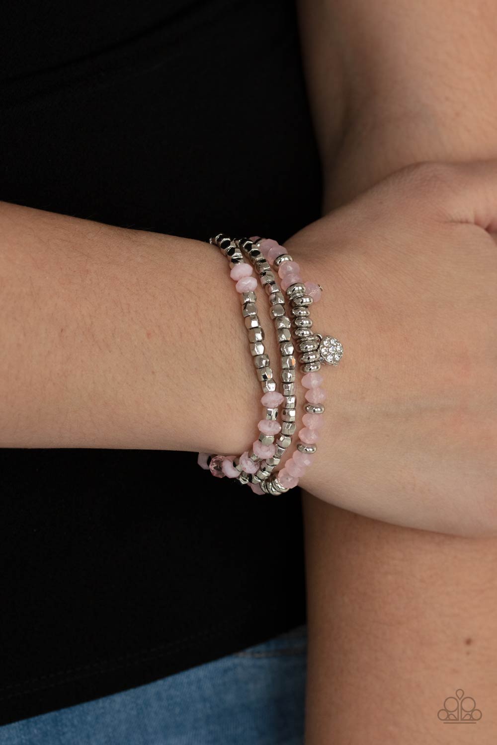 Glacial Glimmer - Pink - Paparazzi Bracelet