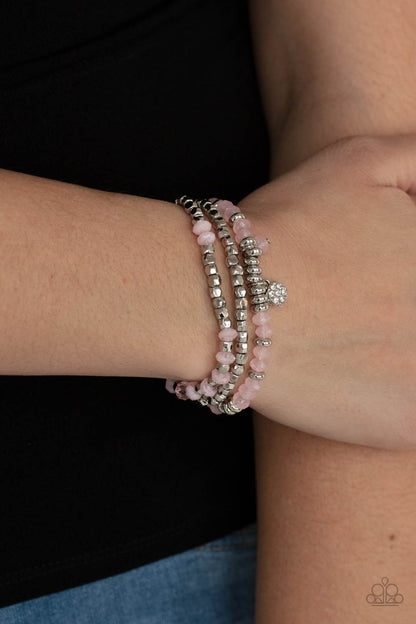 Glacial Glimmer - Pink - Paparazzi Bracelet