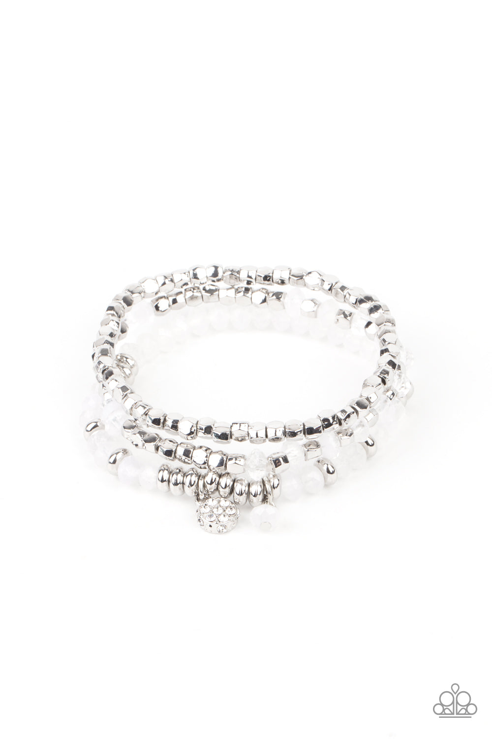 Glacial Glimmer - White - Paparazzi Bracelet