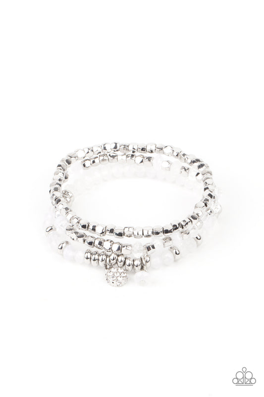 Glacial Glimmer - White - Paparazzi Bracelet