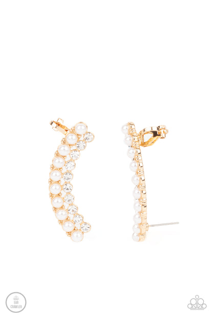 Doubled Down On Dazzle - Gold - Paparazzi Earrings