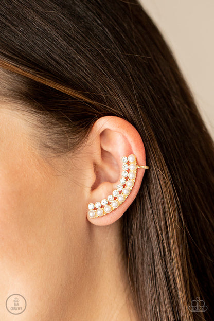Doubled Down On Dazzle - Gold - Paparazzi Earrings