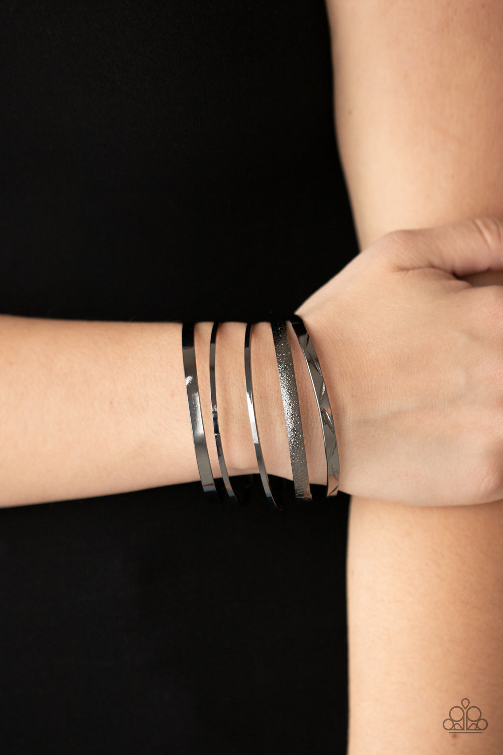 Stackable Style - Black - Paparazzi Bracelet