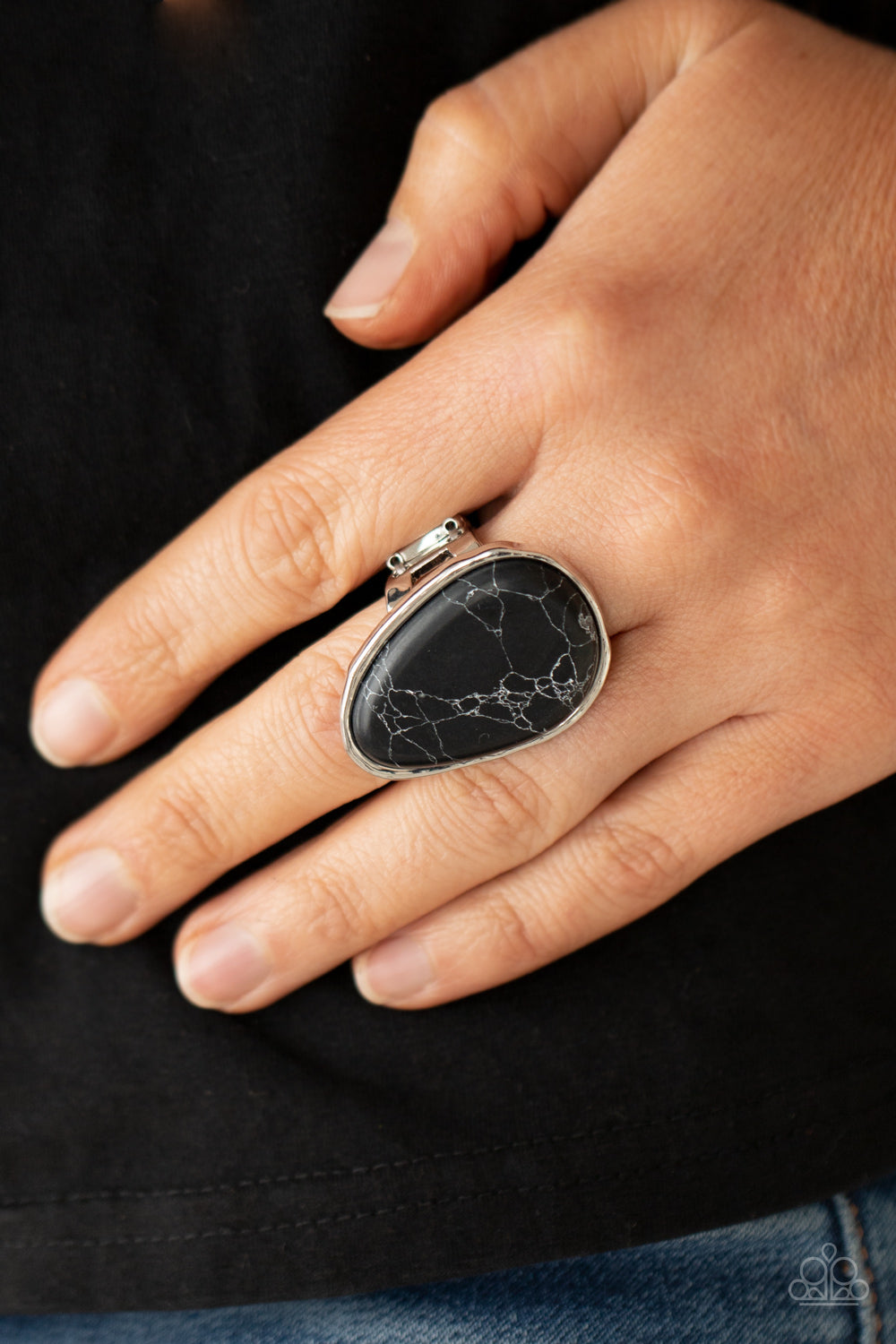 Marble Mecca - Black- Paparazzi  Ring