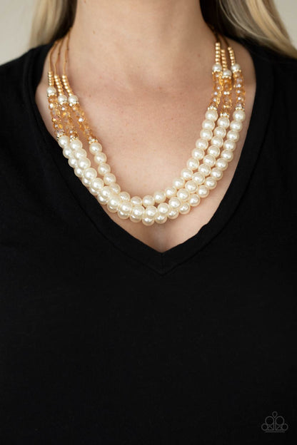Powerhouse Perfection - Gold - Paparazzi Necklace