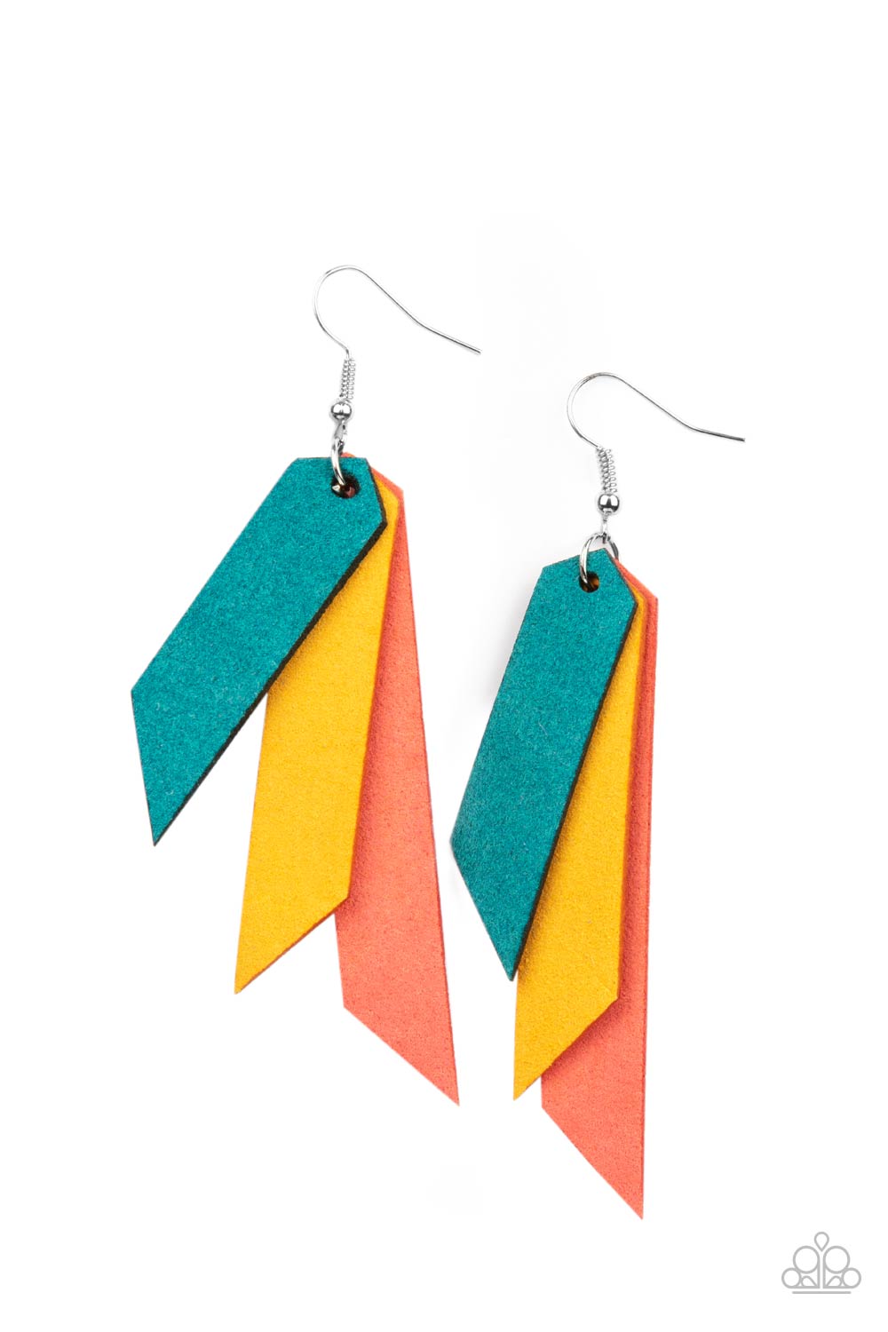 Suede Shade - Multi Fish Hook Earrings