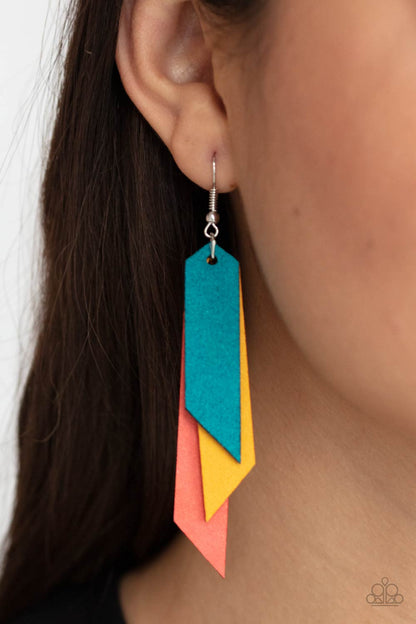 Suede Shade - Multi Fish Hook Earrings