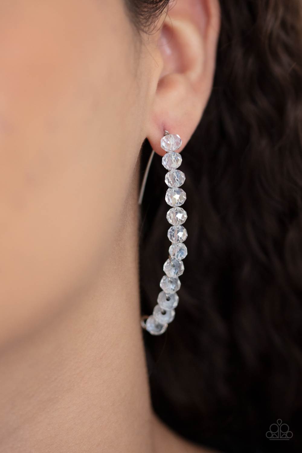 GLOW Hanging Fruit - White - Paparazzi Earrings