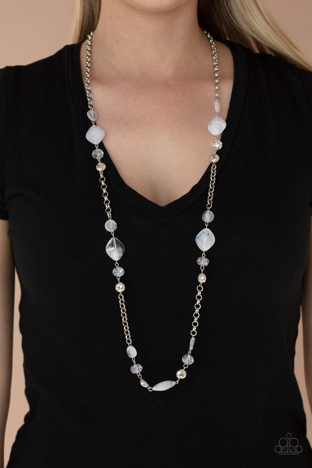Light-Scattering Luminosity - White - Paparazzi Necklace