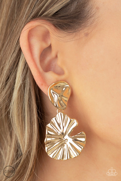 Empress Of The Amazon - Gold - Paparazzi Earrings