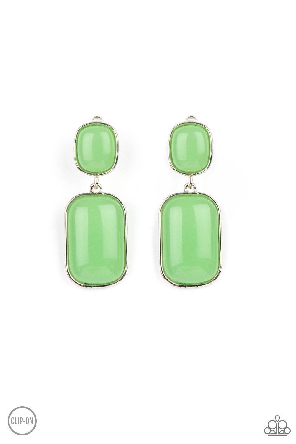 Meet Me At The Plaza - Green - Paparazzi Earrings