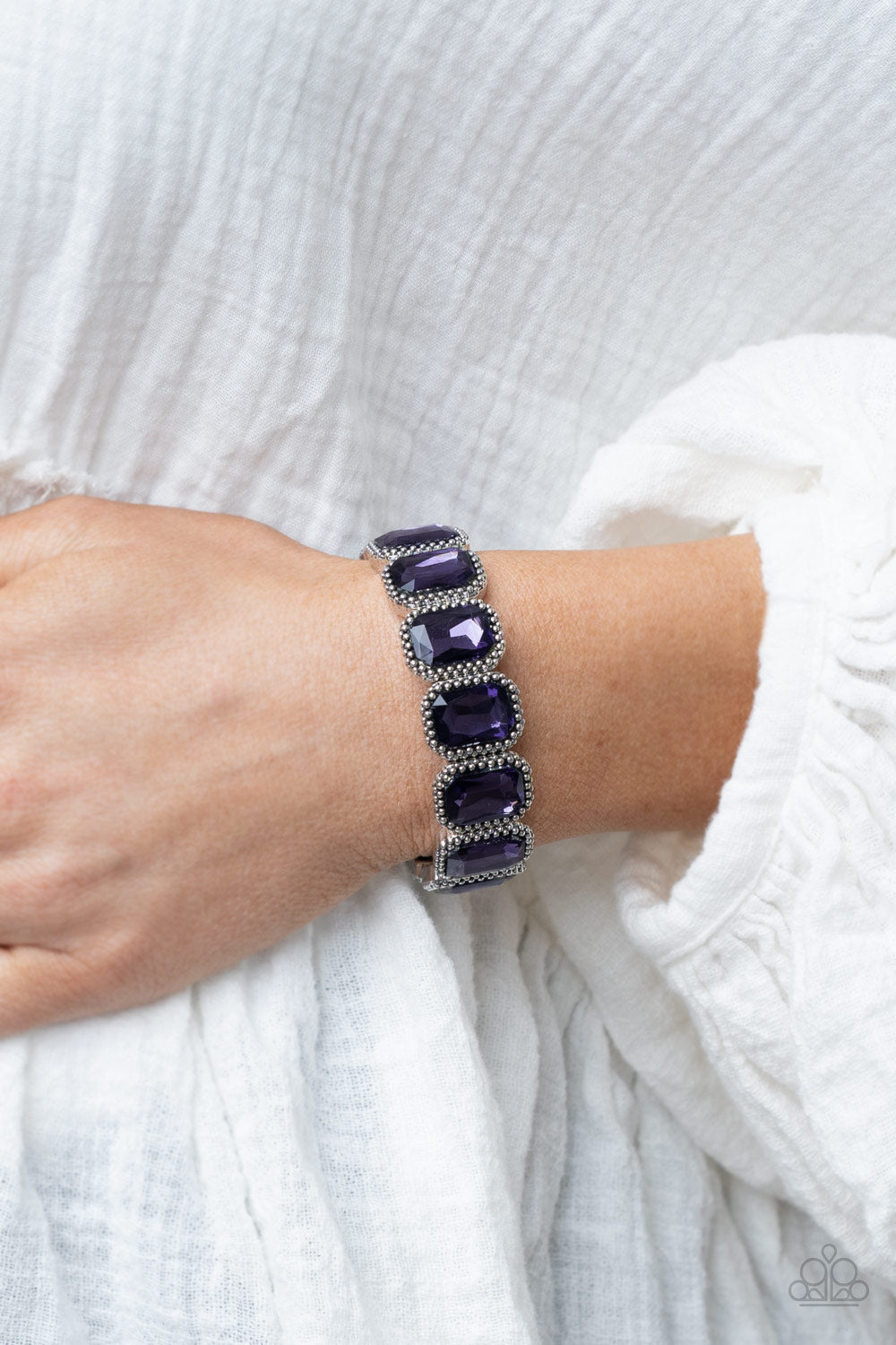 Studded Smolder - Purple - Paparazzi Bracelet