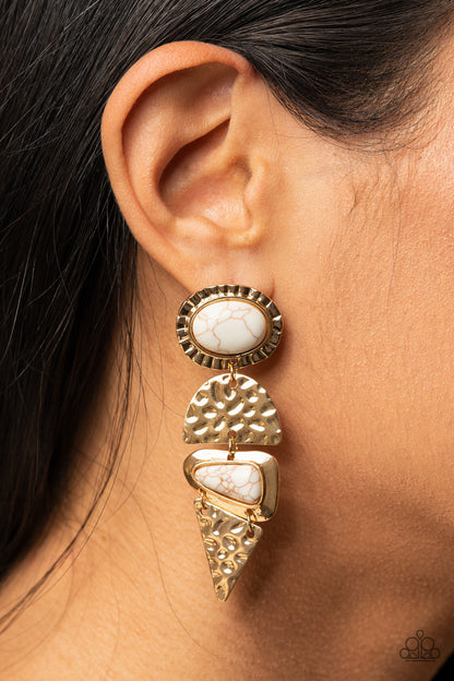 Earthy Extravagance - Gold - Paparazzi Earrings