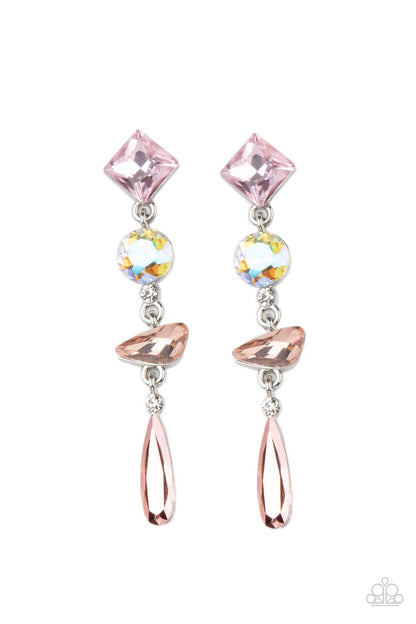 Rock Candy Elegance - Pink - Paparazzi Earrings
