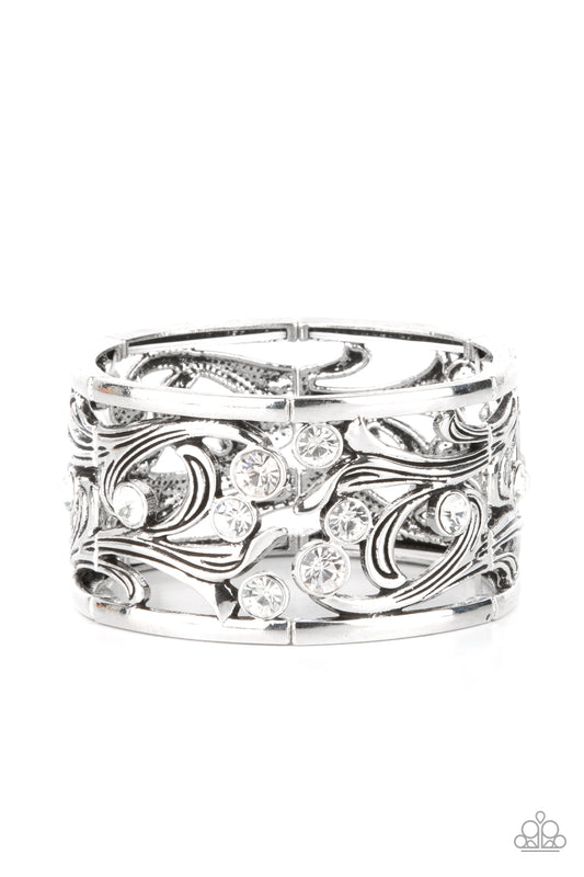 Garden Masquerade - White - Paparazzi Bracelet