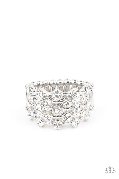 Metro Motivation - White - Paparazzi Ring (LOP)