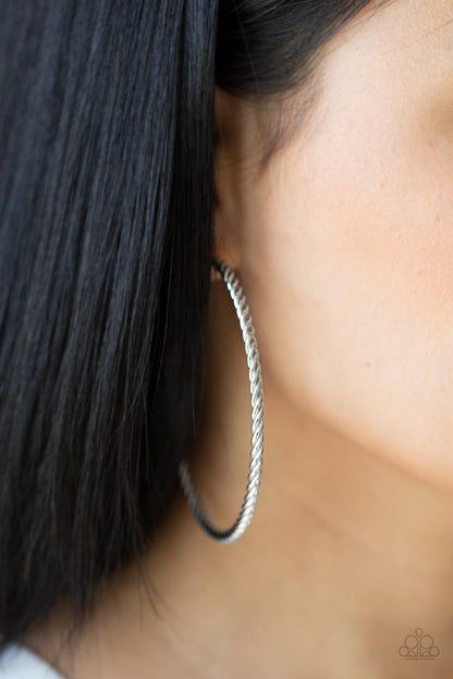 Resist The Twist - Silver - Paparazzi Earrings