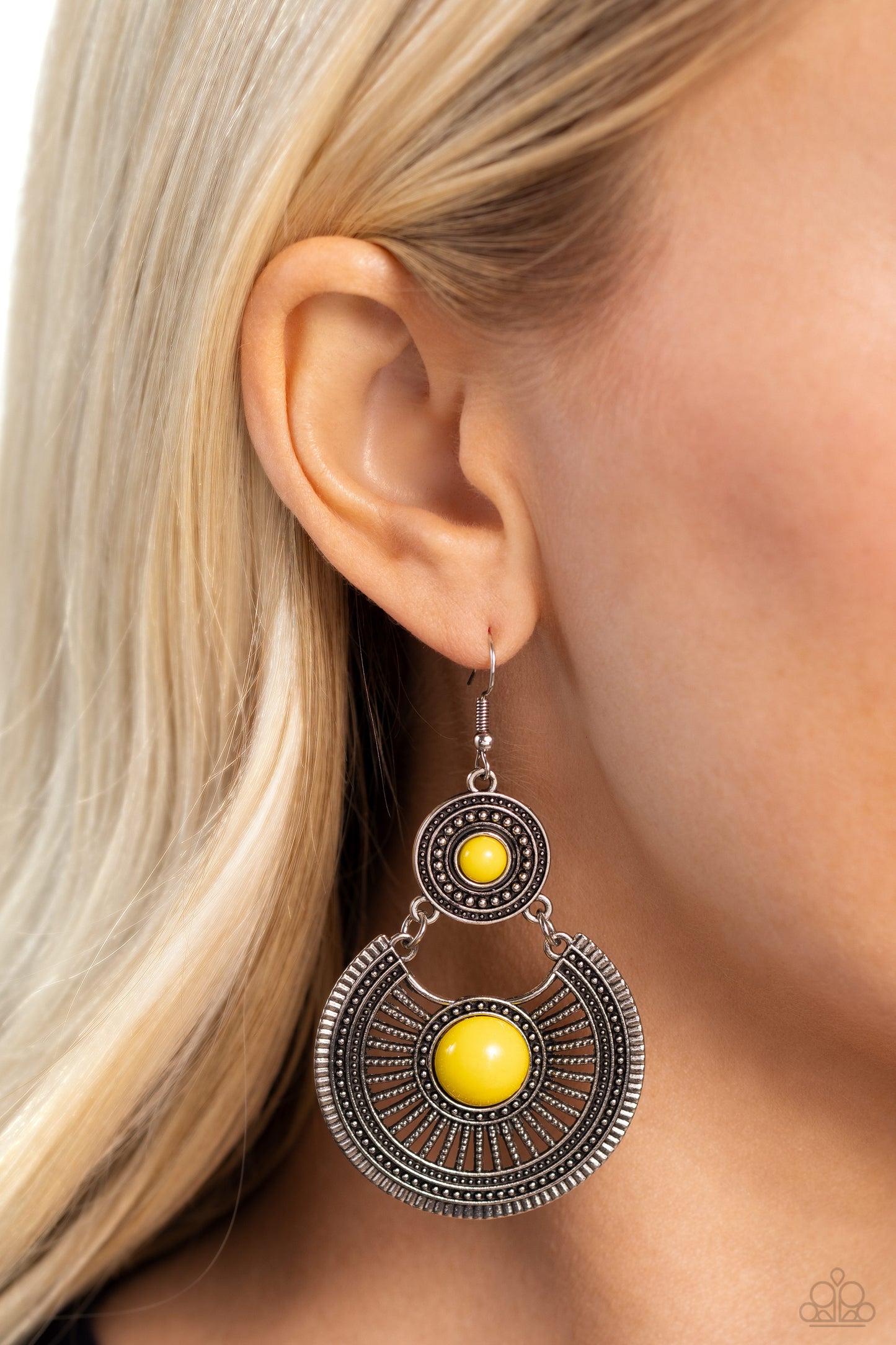 A Wild Bunch - Yellow - Paparazzi Earrings