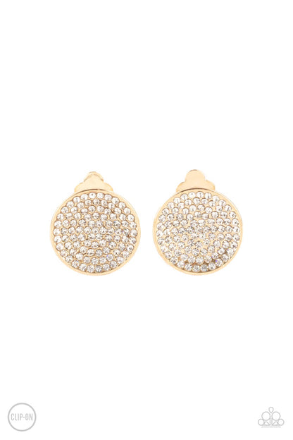 Drama on Demand - Gold - Paparazzi Clip On Earrings