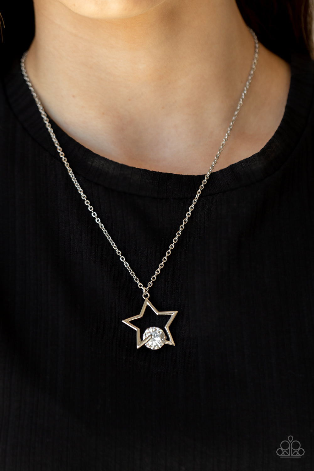 Starry Fireworks - White - Paparazzi Necklace