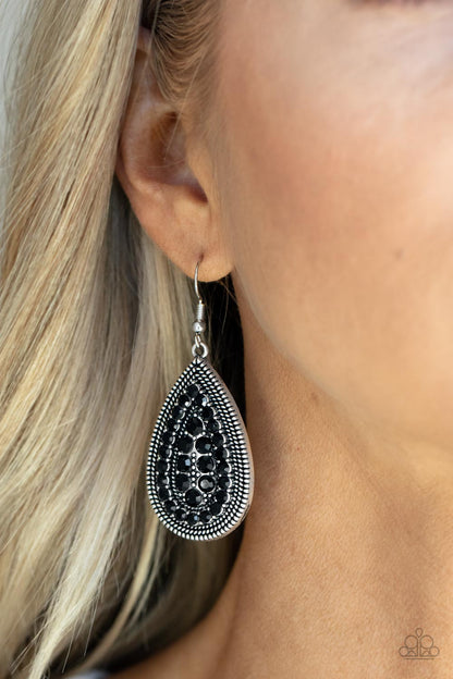 Interstellar Idol - Black - Paparazzi Earrings