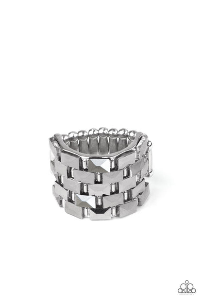 Checkered Couture - Silver - Paparazzi Ring