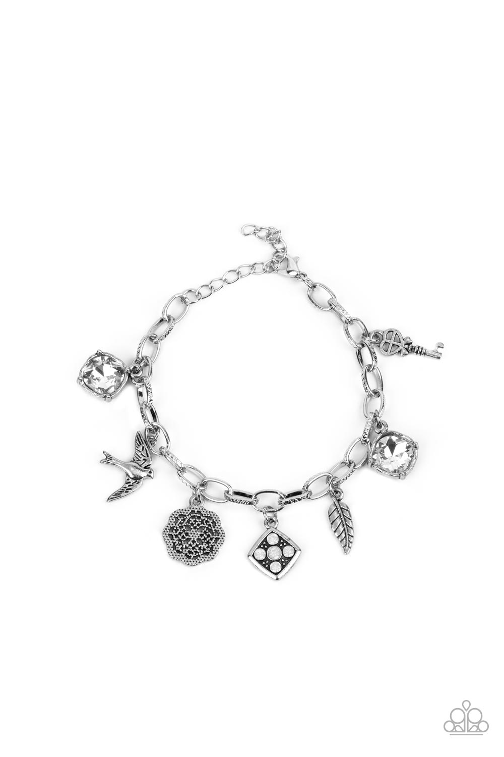 Fancifully Flighty - White - Paparazzi Bracelet
