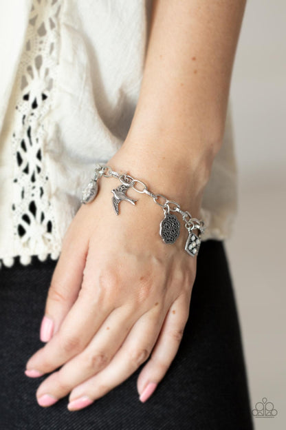 Fancifully Flighty - White - Paparazzi Bracelet