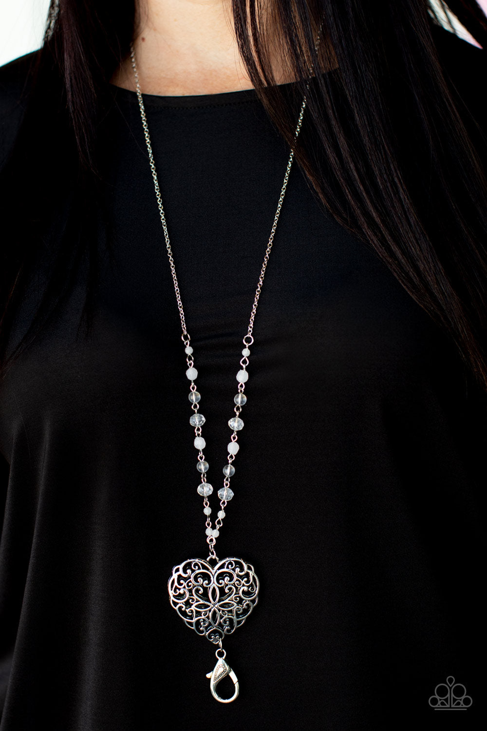 Doting Devotion - White - Paparazzi Lanyard
