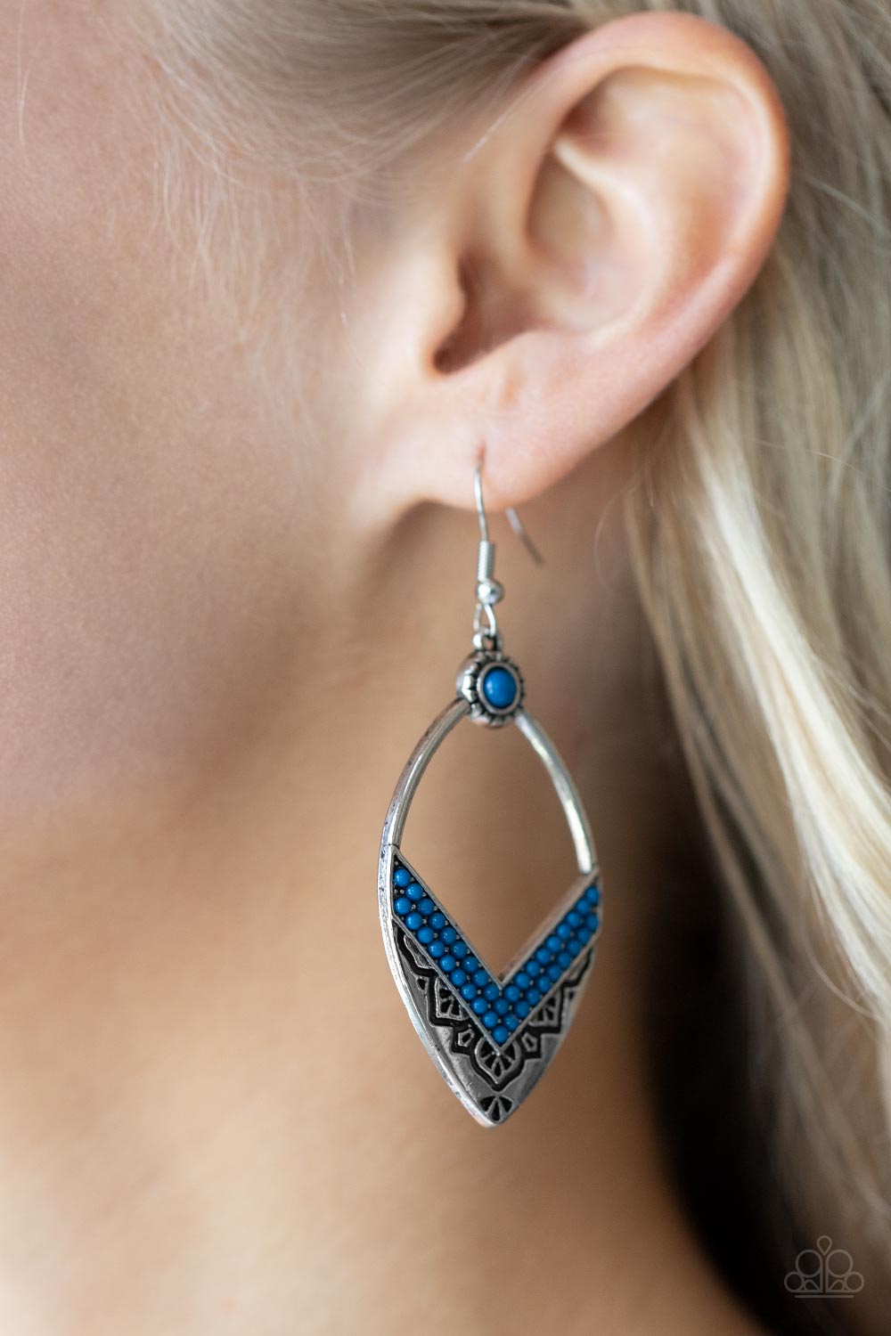 Indigenous Intentions - Blue - Paparazzi Earrings