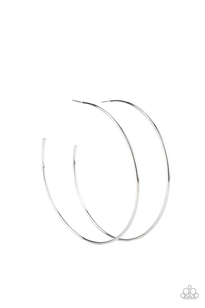 Colossal Couture - Silver - Paparazzi Earrings
