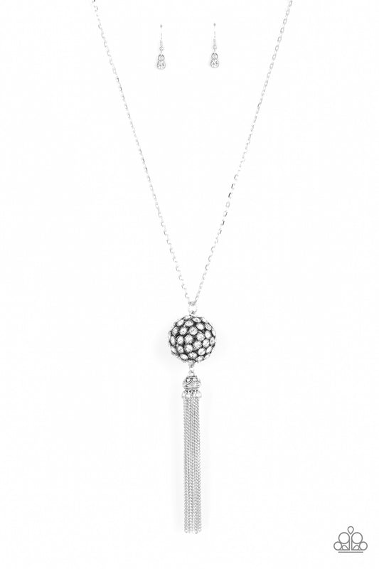 Rhinestone Revolution - White - Paparazzi Necklace (LOP)