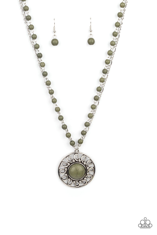 Sahara Suburb - Green - Paparazzi Necklace