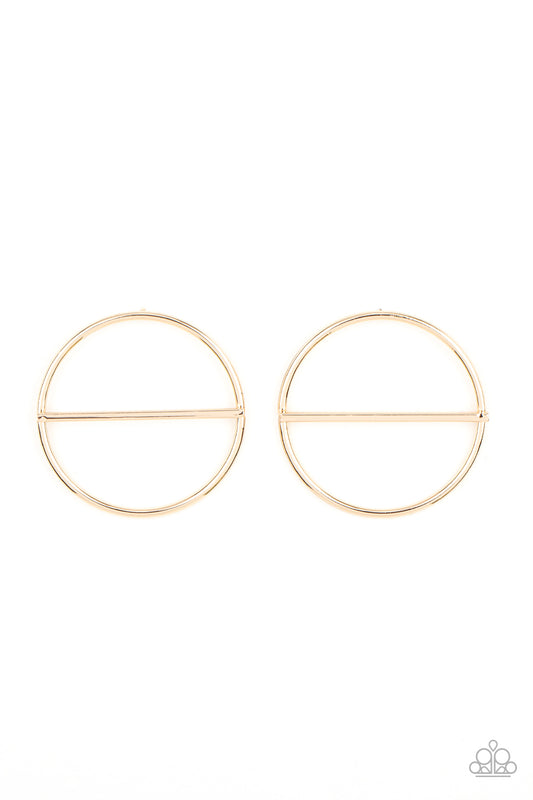 Dynamic Diameter - Gold - Paparazzi Earrings