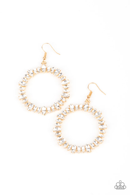 Glowing Reviews - Gold - Paparazzi Earrings