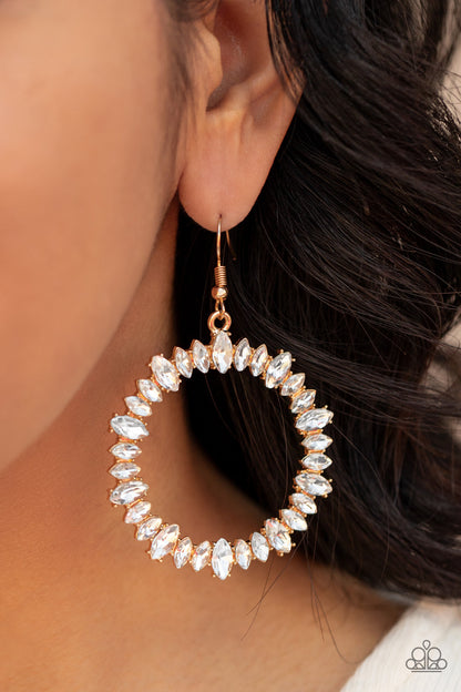 Glowing Reviews - Gold - Paparazzi Earrings