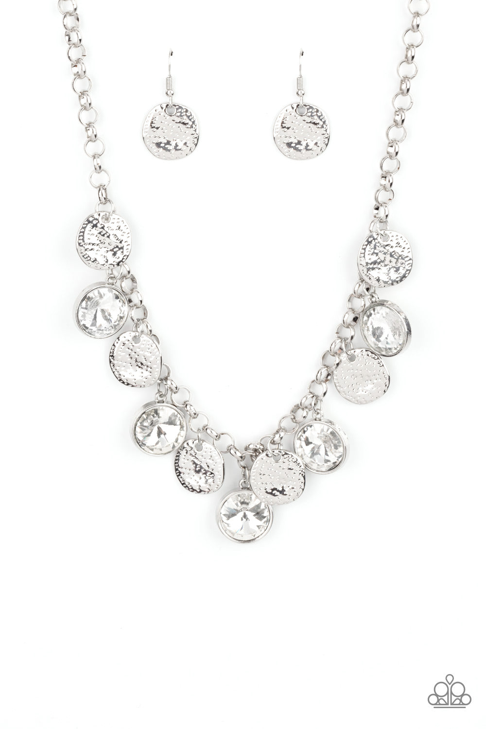 Spot On Sparkle - White - Paparazzi Necklace