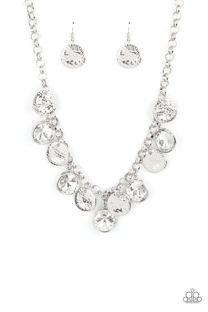 Spot On Sparkle - White - Paparazzi Necklace