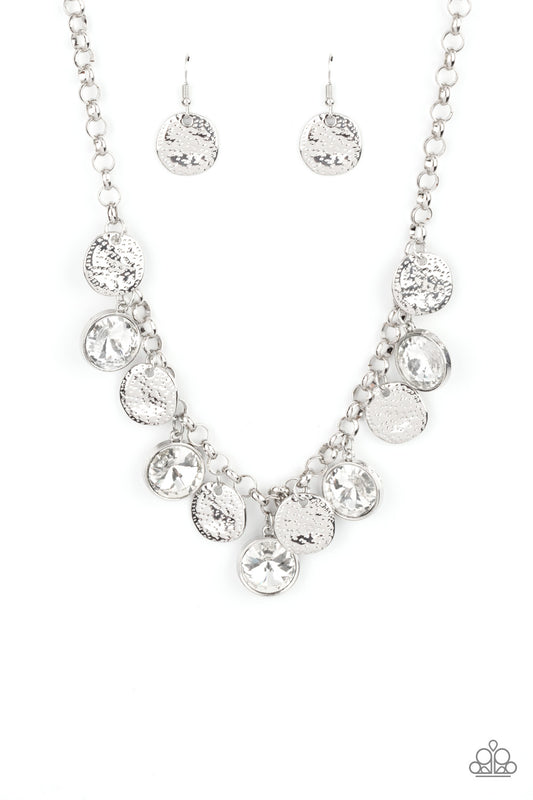 Spot On Sparkle - White - Paparazzi Necklace