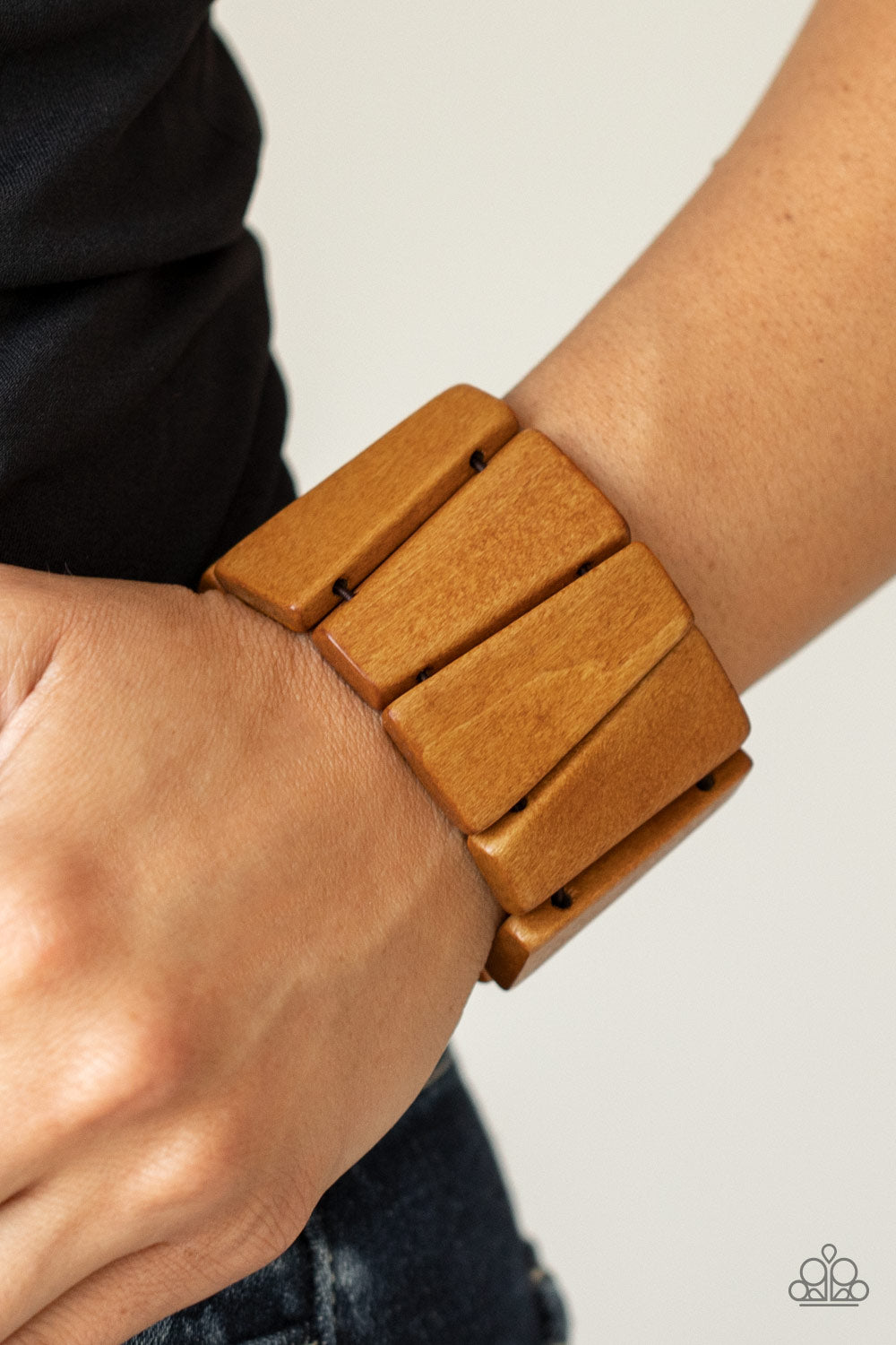 Barbados Backdrop - Brown - Paparazzi Wood Bracelet