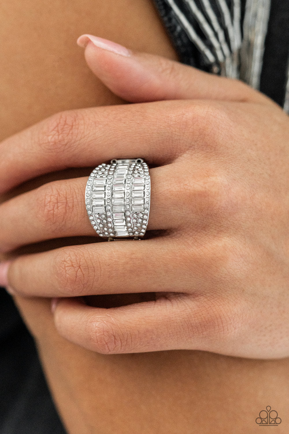 Red Carpet Redux - White - Paparazzi Ring